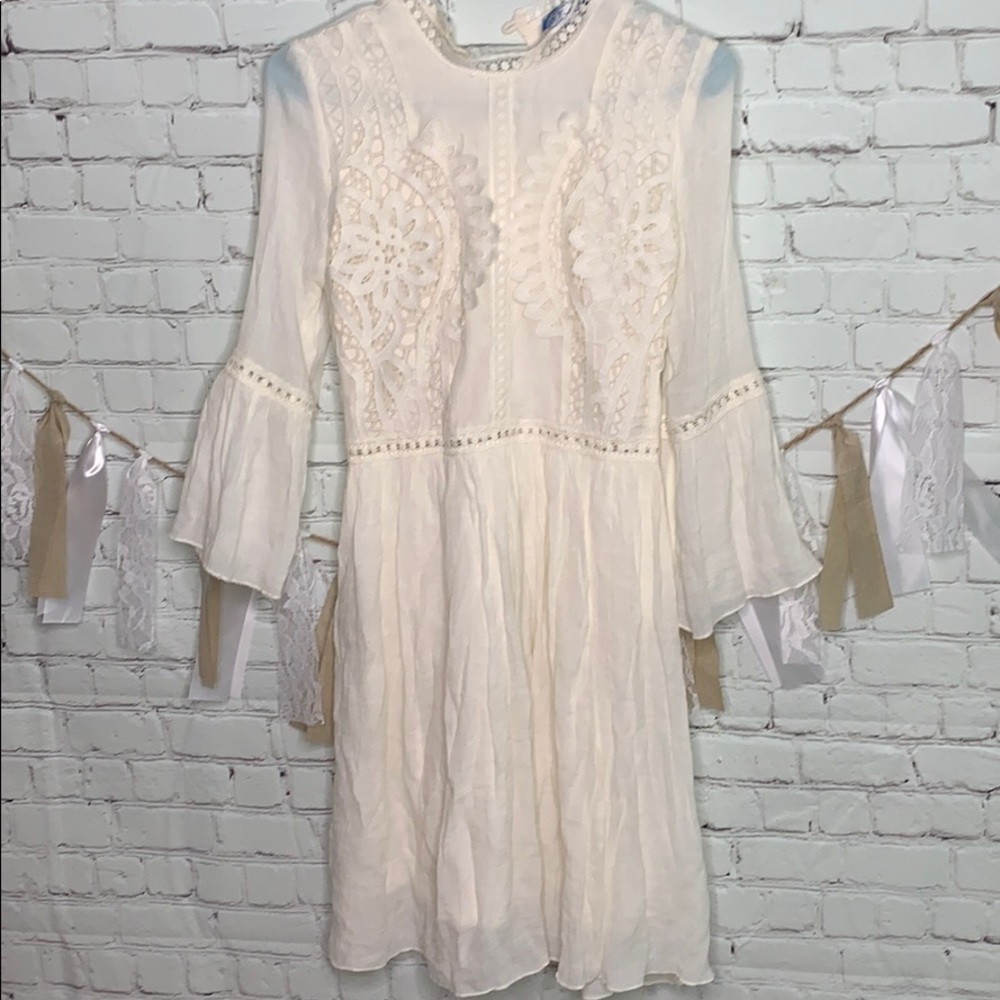 J Gee boho dress romantic ivory lace medium